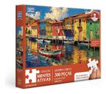 Quebra cabeça lagoa com barcos toyster game office 300 peças 3416 original
