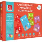 Quebra-cabeça Madeira Cadê Meu Par Adição E Subtração 18 Peças