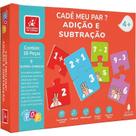 Quebra-cabeça Madeira Cadê Meu Par Adição E Subtração 18 Peças
