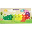 QUEBRA-CABEÇA Madeira Crocodilo 1 Base com 9 Peças em MDF 3D