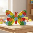 Quebra cabeça Madeira Infantil Educativo Montessori Animais 26 Peças Numeradas Brinquedo Didático