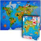 Quebra Cabeça Mapa Mundi Educativo Ilustrado Animais 150 Pçs Quebra Cabeça Mapa Mundi Educativo Ilustrado Animais 150 Pçs