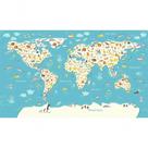 Quebra Cabeça Mapa Mundi Ilustrativo 80 Pçs - 79x46cm Quebra Cabeça Mapa Mundi Ilustrativo 80 Pçs - 79x46cm