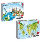 Quebra Cabeça Mapa Mundi + Viagens 100 Peças Cada - Coluna