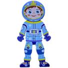 Quebra cabeça montar astronauta madeira 10 peças base apoio