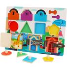 Quebra-cabeça Montessori Wooden Busy Board Key Unlocking Kids 2+