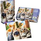 Quebra Cabeça Original Premium Selfie Cats 500 Peças Quebra Cabeça Original Premium Selfie Cats 500 Peças
