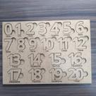 Quebra-cabeça Pedagógico Números em MDF - 18,5 cm x 26 cm