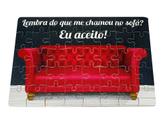 Quebra-Cabeça Personalizado Sofá Vermelho com Mensagem