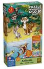 Quebra-Cabeça Progressivo 12/20/30 Peças - Animais - Céu, Terra e Mar 4054 - Grow