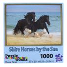 Quebra-cabeça Puzzleworks Shire Horses by The Sea 1000 peças