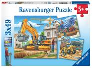 Quebra-Cabeça Ravensburger de Veículos de Construção - 3x49 Peças