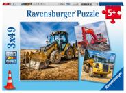 Quebra-cabeça Ravensburger Diggers at Work 3x49 peças para crianças com mais de 5 anos