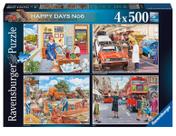 Quebra-cabeça Ravensburger Happy Days Work Day Memories 4x500 unidades Quebra-cabeça Ravensburger Happy Days Work Day Memories 4x500 unidades