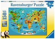 Quebra-cabeça Ravensburger Mapa Mundial Animal XXL 150 Peças