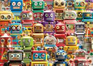 Quebra-cabeça Ravensburger Retro Robots 500 peças com arte de Michael David Ward Quebra-cabeça Ravensburger Retro Robots 500 peças com arte de Michael David Ward