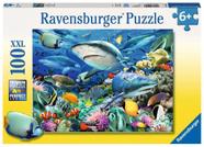 Quebra-cabeça Ravensburger Shark Reef 100 peças para crianças de 6 a 8 anos