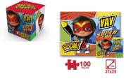 Quebra-Cabeça Super Heroína Hero com 100 Peças - 27x36,5 cm