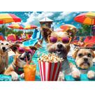 Quebra-cabeça VOLUVOLU 300 Peças Festa na Piscina com Cachorros