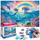 Quebra-cabeça Yokachi Mermaid Unicorn 100 peças para crianças de 6 a 10 anos