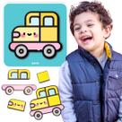 Quebra-Cabeças 4 Partes Carro Brinquedo Infantil Educativo Quebra-Cabeças 4 Partes Carro Brinquedo Infantil Educativo