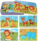Quebra-cabeças de madeira, incluindo leão, elefante, veado, para crianças, pré-escolar, aprendizagem, quebra-cabeças educacionais, brinquedos para meninos e meninas