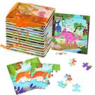 Quebra-cabeças de madeira SANNIX Dinosaur Animals Kids 3-6 anos