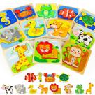 Quebra-cabeças de madeira TOY Life Animals para crianças de 1 a 3 anos