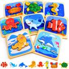 Quebra-cabeças de madeira TOY Life Sea Animals para crianças de 1 a 3 anos