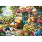 Quebra-cabeças Hopgo Lovely Cat House 1000 peças para adultos