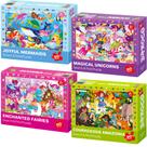 Quebra-cabeças QUOKKA Unicorn Princess 4x60 peças para crianças de 4 a 6 anos