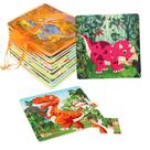 Quebra-cabeças SANNIX Dinosaurs Animals, pacote com 12 crianças de 3 a 6 anos
