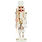 Quebra Nozes Saldadinho Natalino com Branco e Dourado 60CM