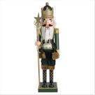 Quebra Nozes Soldado Natalino Verde e Dourado 40CM