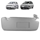 Quebra Sol Cinza Canelado com Espelho + Iluminação Volkswagen Fox/spacefox 2003 a 2017 Lado Direito Newtec Nt2900cvw