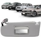 Quebra Sol Cinza com Espelho Bolsa e Iluminação Volkswagen Polo 2003 a 2020 Lado Direito Newtec Nt3200cvw