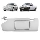 Quebra Sol Cinza com Espelho Ford Courier Fiesta 1996 a 2002 Lado Esquerdo Newtec Nt1501fd