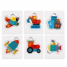QuebraCabeça Infantil Madeira Veículos 6 Peças Estimula Coordenação Motora e Aprendizado