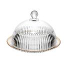 Queijeira 20 cm de cristal com tampa e fio de ouro Imperatriz Wolff -20856