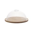 Queijeira Bambu Tampa Acrílico Lyor 23,5cm Porta Queijo