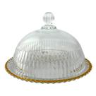 Queijeira Canelada Wolff Cristal Borda Fio de Ouro 20cm Mesa
