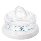 Queijeira com alça e rosca decorada marmorizado Plasutil ref.6703