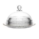 Queijeira de cristal com tampa e fio de ouro imperatriz 20cm