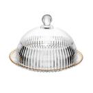 Queijeira De Cristal Tampa e Fio De Ouro 20cm x 13,5Cm - Wolff