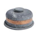 Queijeira Pedra Sabão Cobre Tampa Pedra Queijo Frios 20x10cm Queijeira Pedra Sabão Cobre Tampa Pedra Queijo Frios 20x10cm