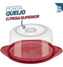 Queijeira Porta Queijo Com Prato Plástico Com Tampa Resistente Durável Sanremo