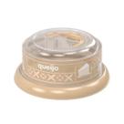 Queijeira Porta Queijo de Plástico 20,8 cm Fendi Redonda Tampa Alça para Transporte Fechamento Rosca Minas Luxo Plasútil