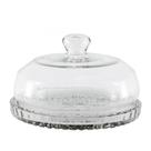 Queijeira Vidro Base Decorada Veneza Grande 20Cm - Mistral