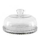 Queijeira Vidro Base Decorada Veneza Grande 20Cm - Mistral
