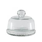 Queijeira Vidro Base Decorada Veneza Pequena 14Cm - Mistral